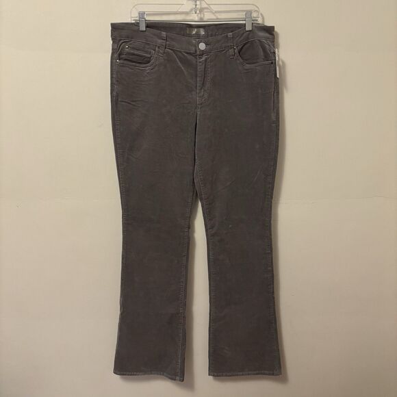 Kut From The Kloth Karen Baby Bootcut Jeans 16 Grey Corduroy NWT Boho Cowgirl